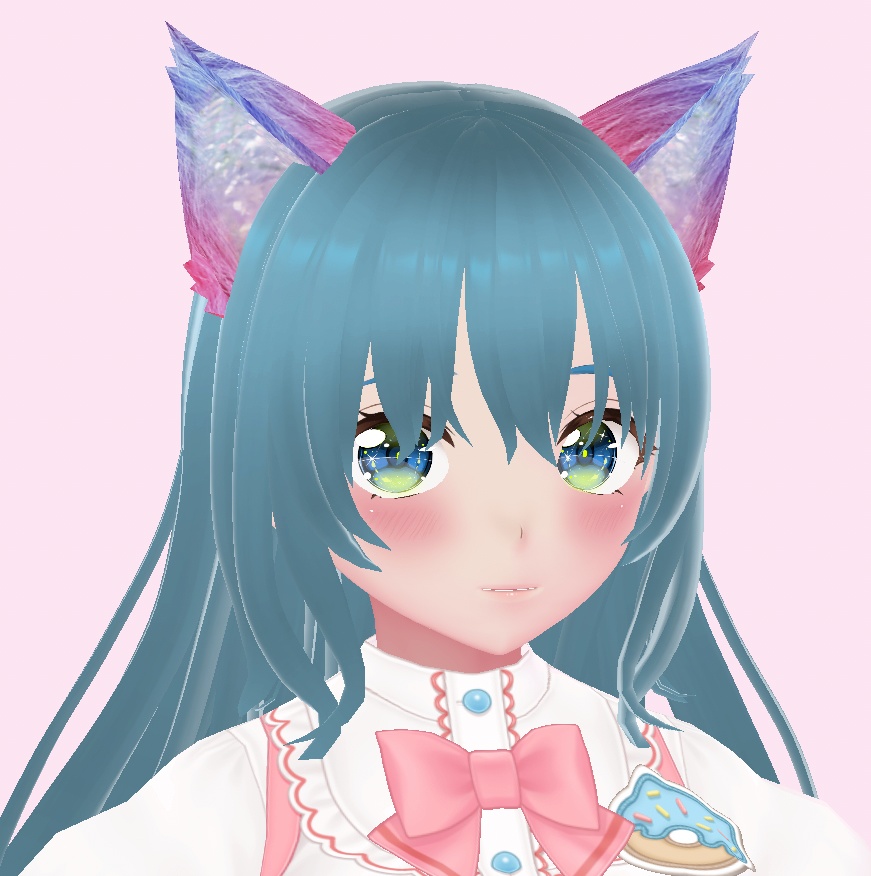 Kawaii Pastel Glitter Cat Ears for Vroid Studio