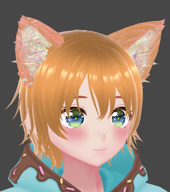 Kawaii Pastel Glitter Cat Ears for Vroid Studio