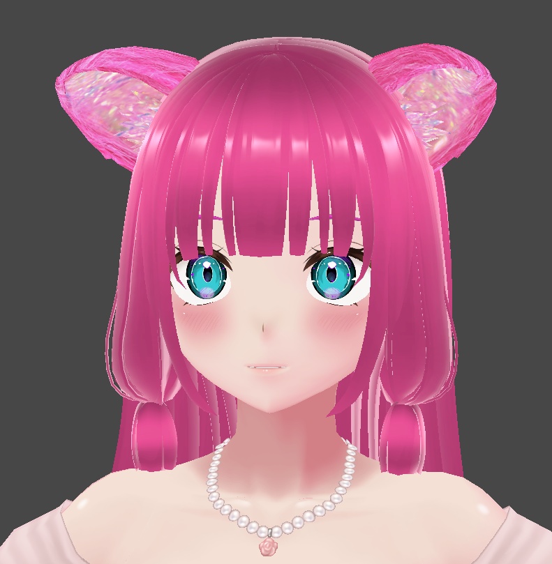 Kawaii Pastel Glitter Cat Ears for Vroid Studio