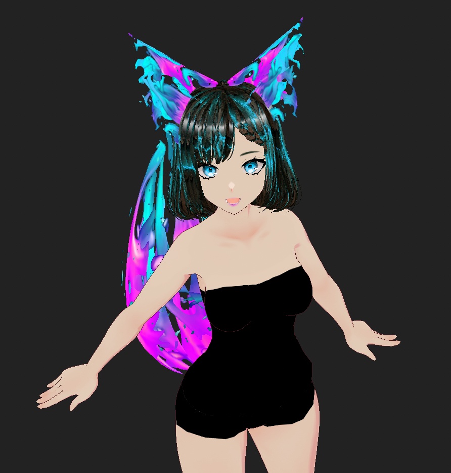 Foxfire Yokai and Kaiju Tail and Ears + Hair Texture Pack for Vroid Studio