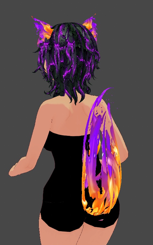 Foxfire Yokai and Kaiju Tail and Ears + Hair Texture Pack for Vroid Studio