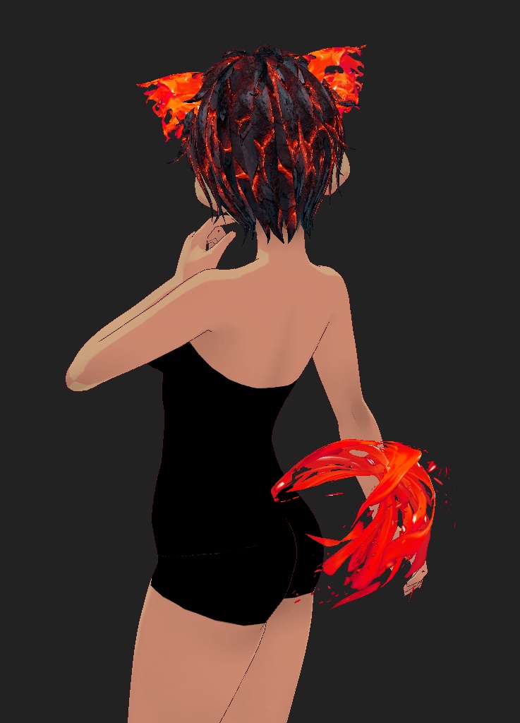 Foxfire Yokai and Kaiju Tail and Ears + Hair Texture Pack for Vroid Studio