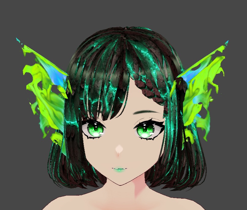 Foxfire Yokai and Kaiju Tail and Ears + Hair Texture Pack for Vroid Studio