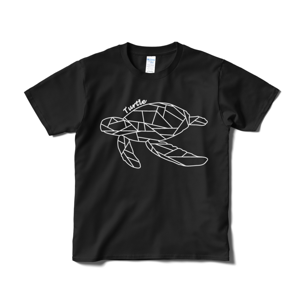 Ｔシャツ　タートル　ポリゴン（黒）