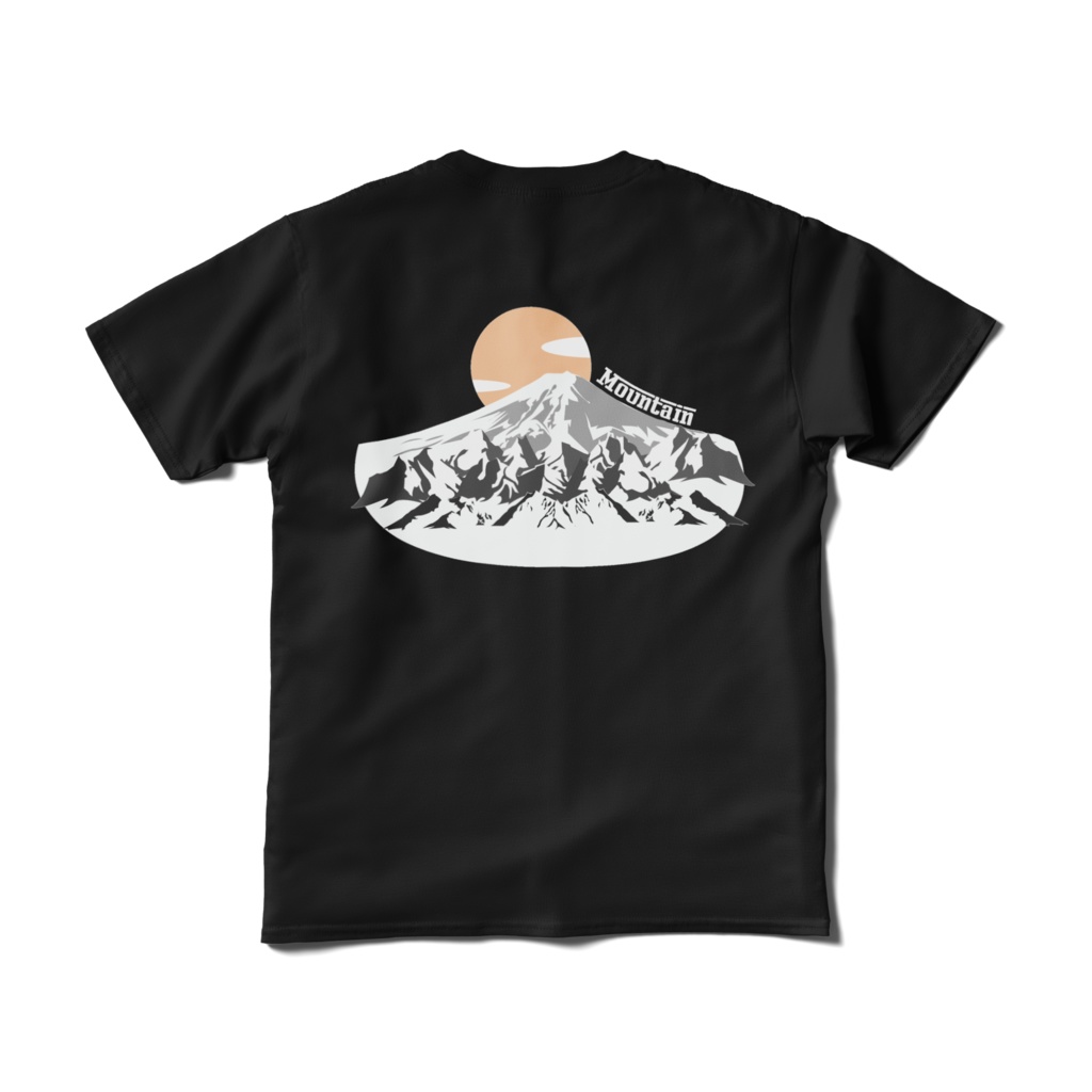 Tシャツ　山　mountain（黒）