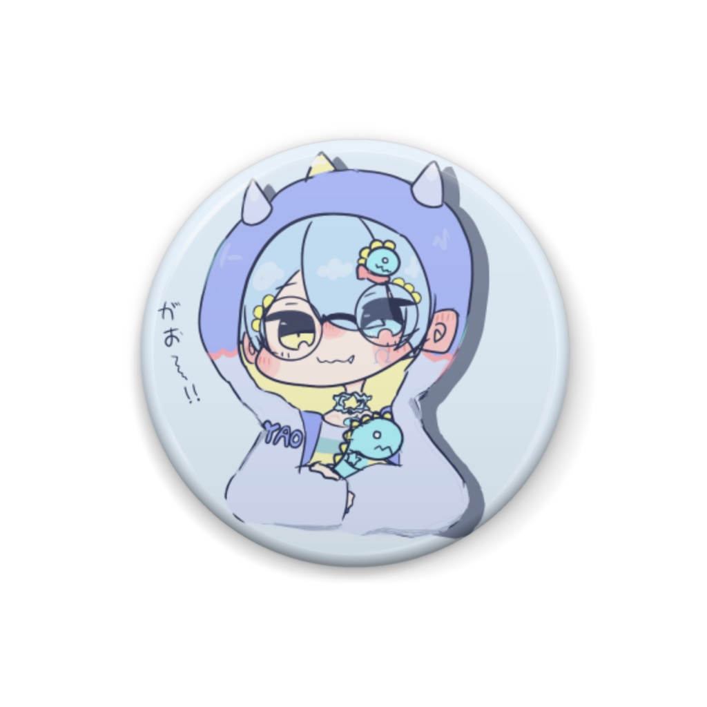がおがお缶バッジ