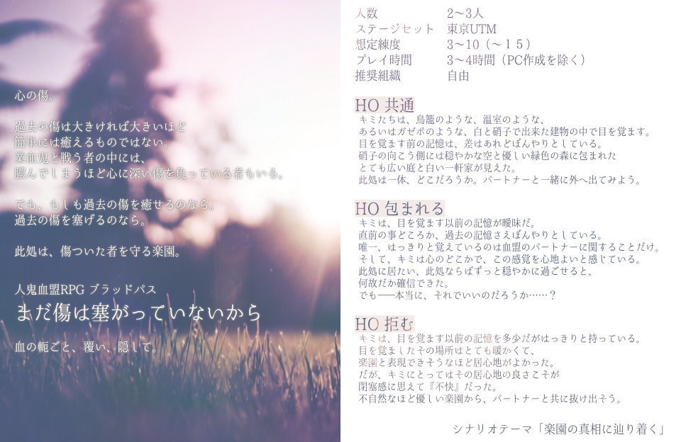 ブラッドパス-傷はまだ塞がっていないから