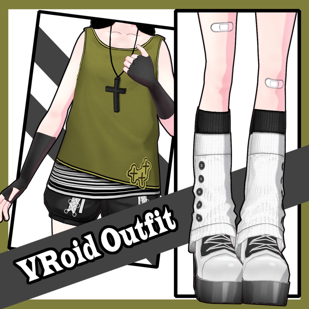 [VRoid]3D Outfit MGreen