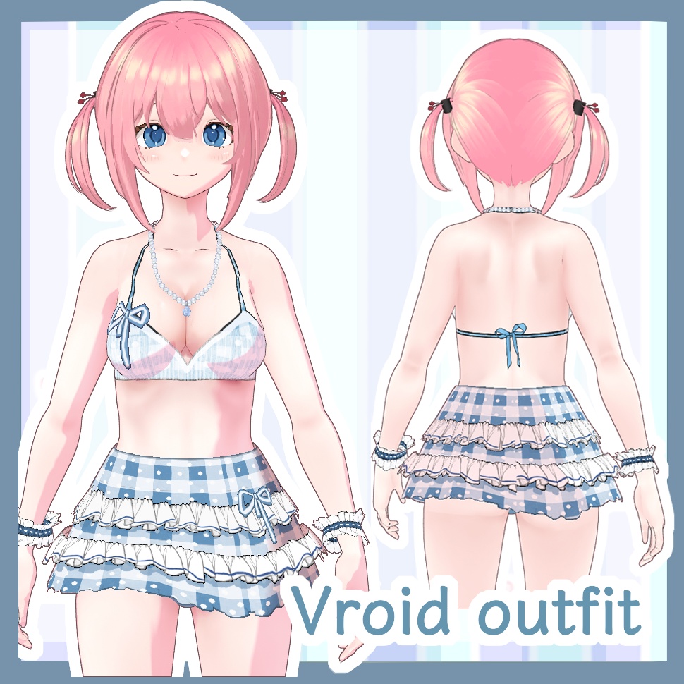 [Vroid]2色outfit Berry Beach