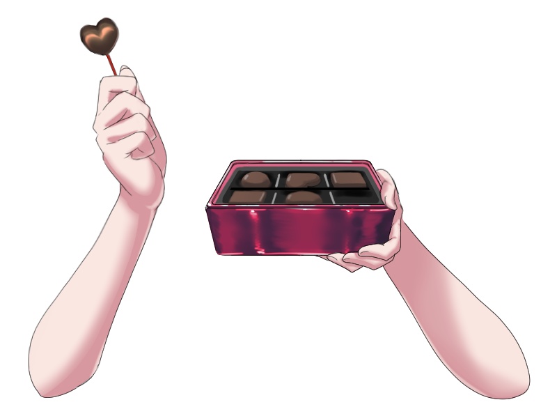 【png無料♪】チョコを持つ両手【Vtuber素材】