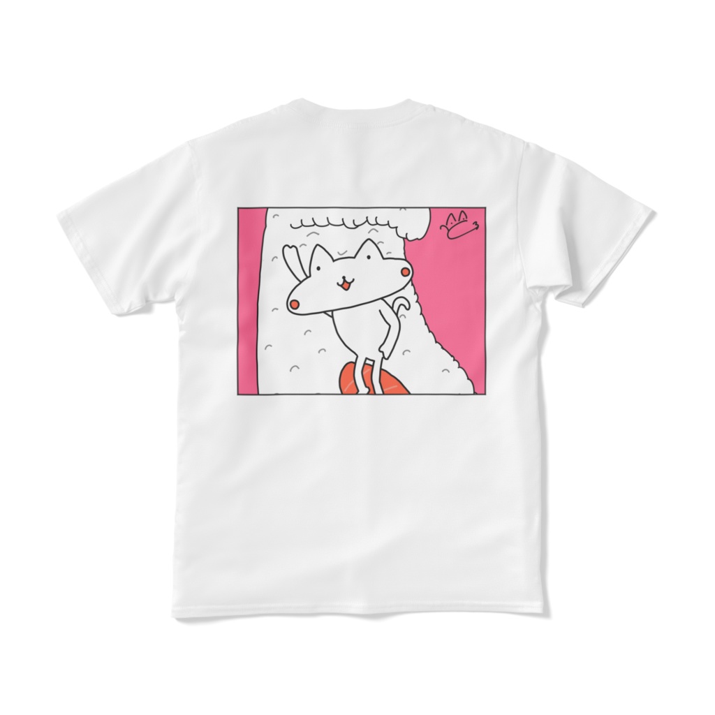 Tシャツ(白)【Tねこちゃんサーフィンver】