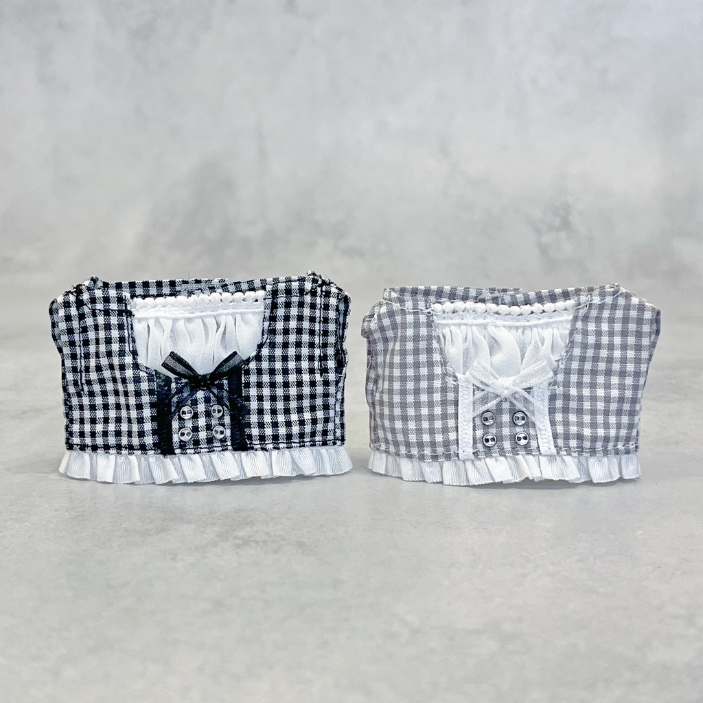 【にじぱぺっと】ギンガムチェックギャザーシフォン
