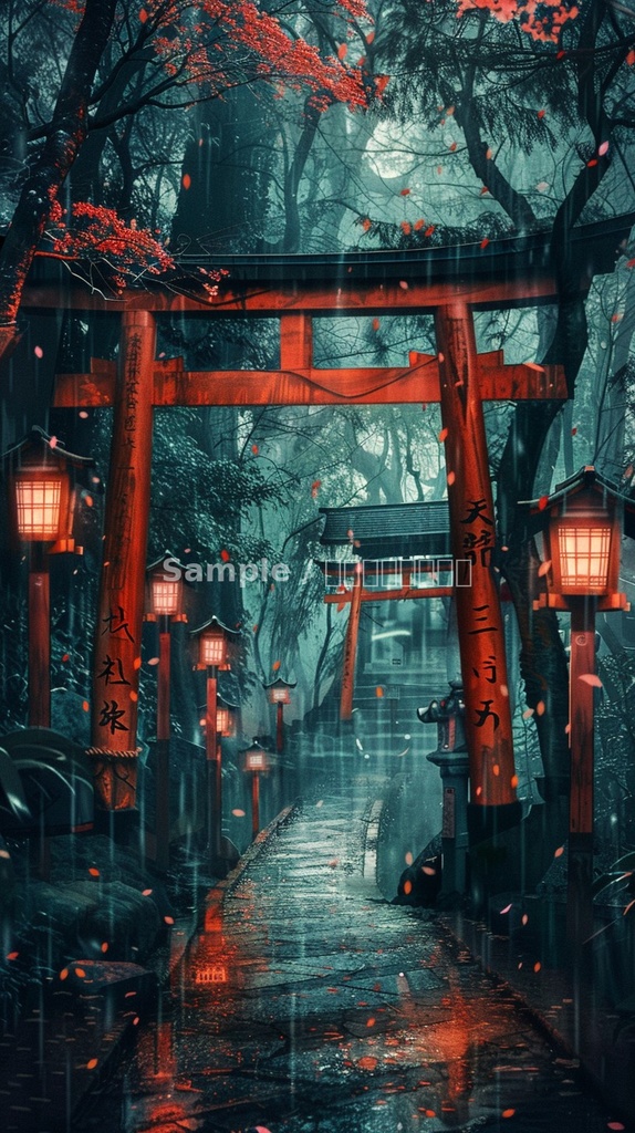 幻想の鳥居道セット ― 和の風景素材（無料配布中）
