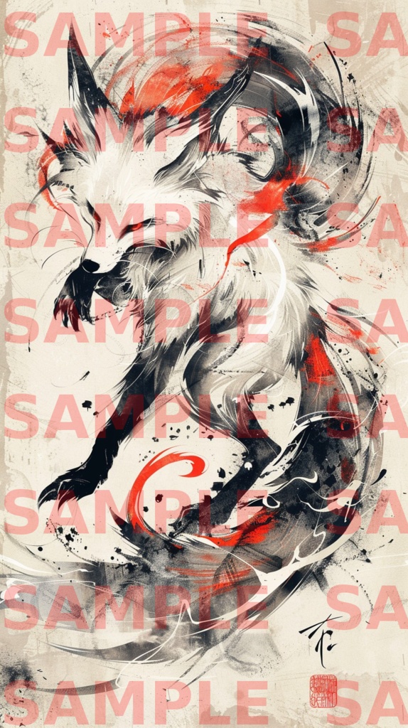 幻想の狐 - 和風デジタルアートセット（高画質PNG・3枚）