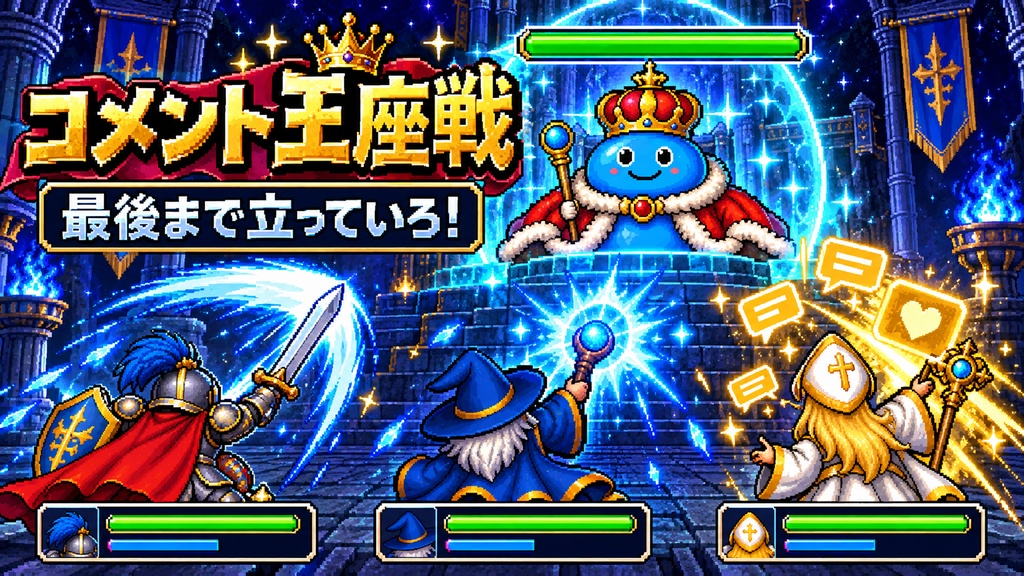 【わんコメ用】コメント王座戦｜視聴者参加型・玉座バトル【横型・縦型対応】