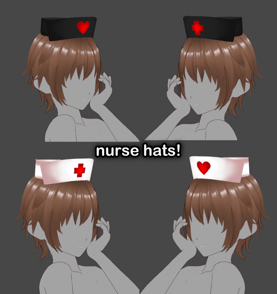 Vroid Nurse Hats ナースキャップ Tharjas Booth