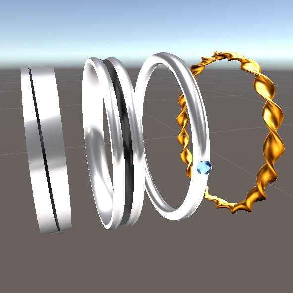 【VRChat想定】指輪　4種セット