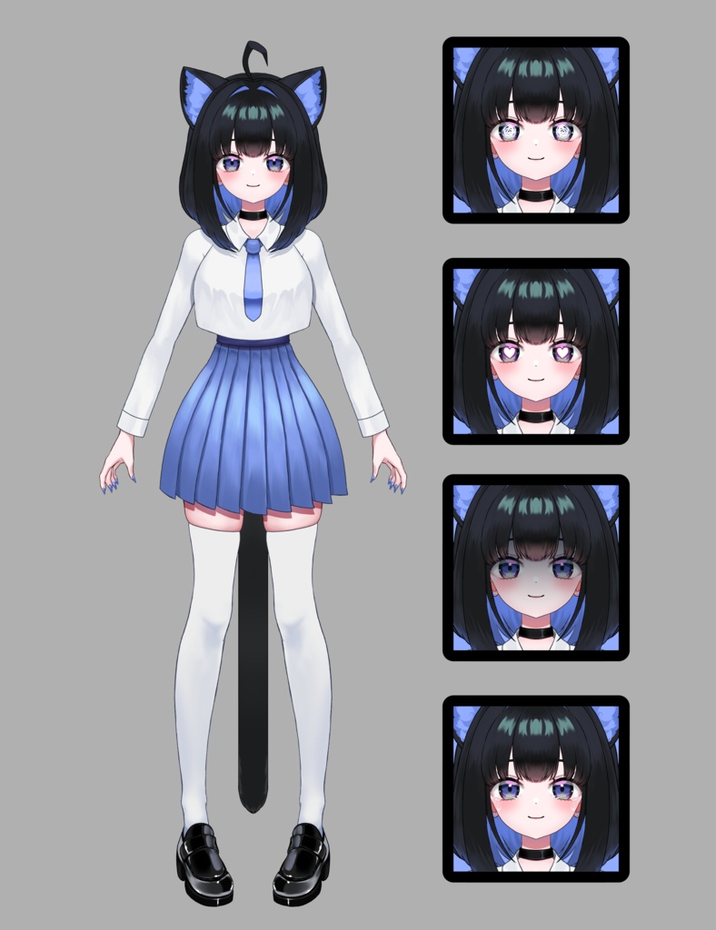 【VTS・FaceRig対応】 かわいい猫制服少女