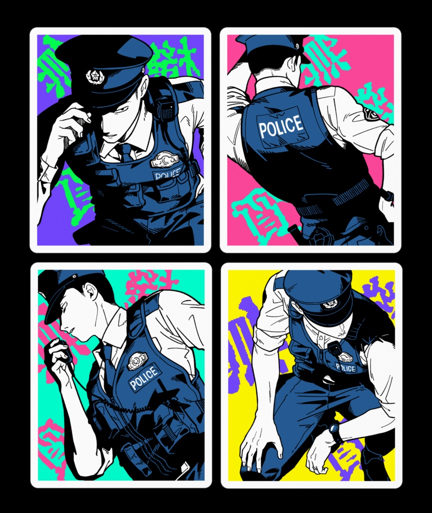 モブ警官ステッカー(パープル)