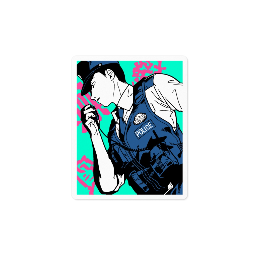 モブ警官ステッカー（グリーン）