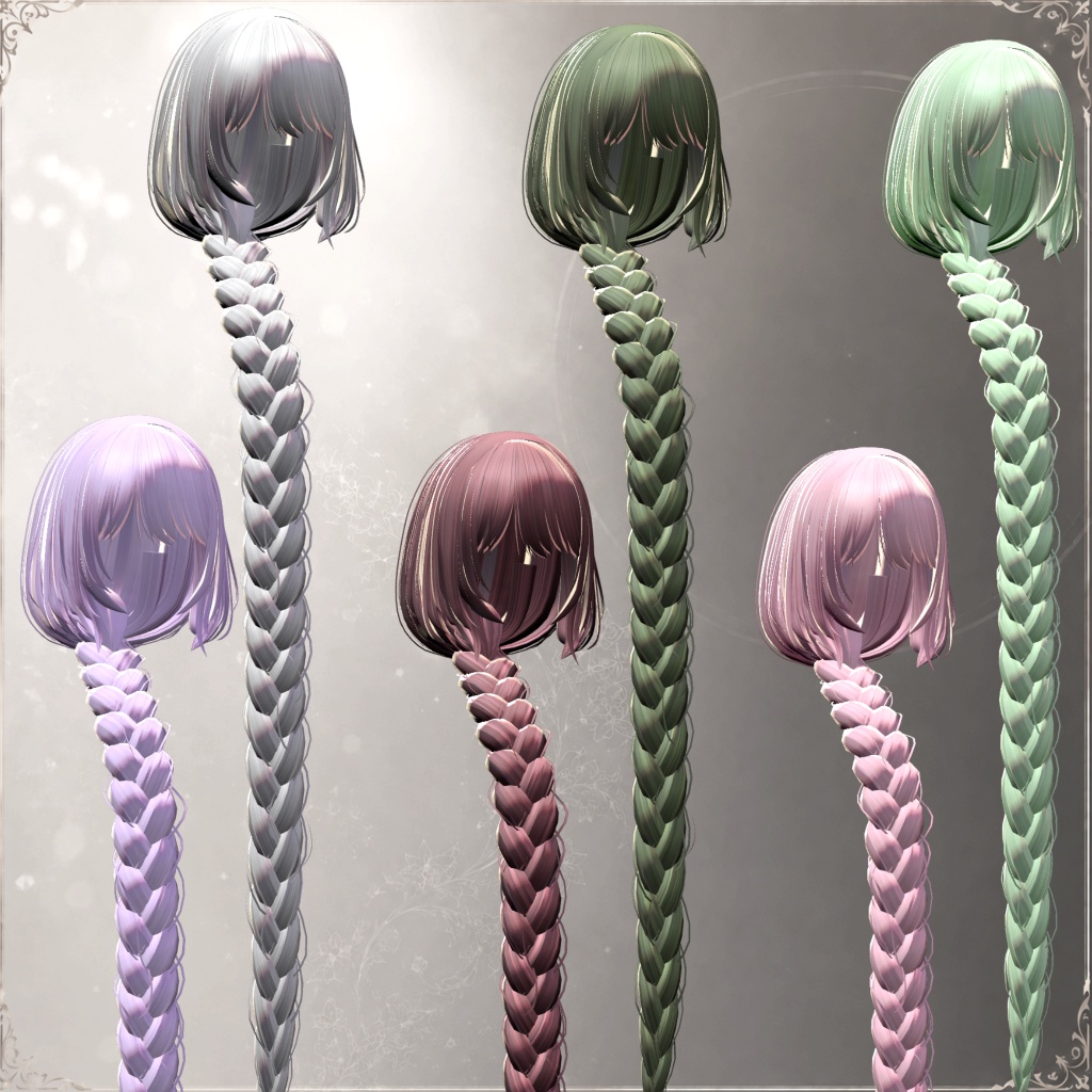 【7アバター対応】 Long Braid Hair