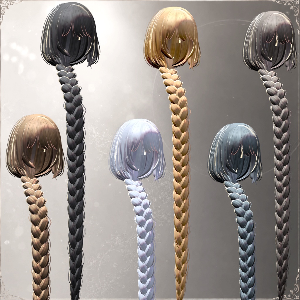 【7アバター対応】 Long Braid Hair