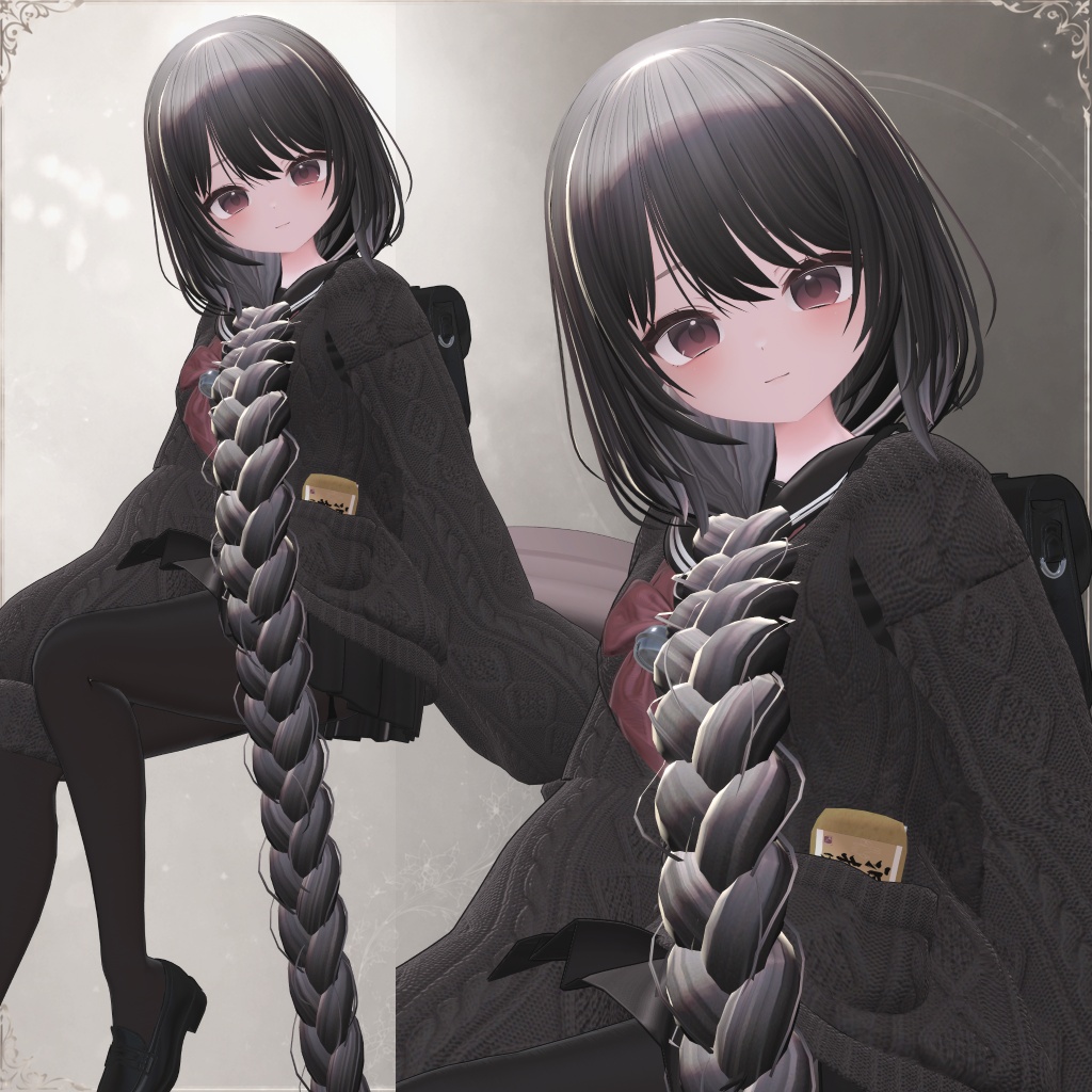 【7アバター対応】 Long Braid Hair