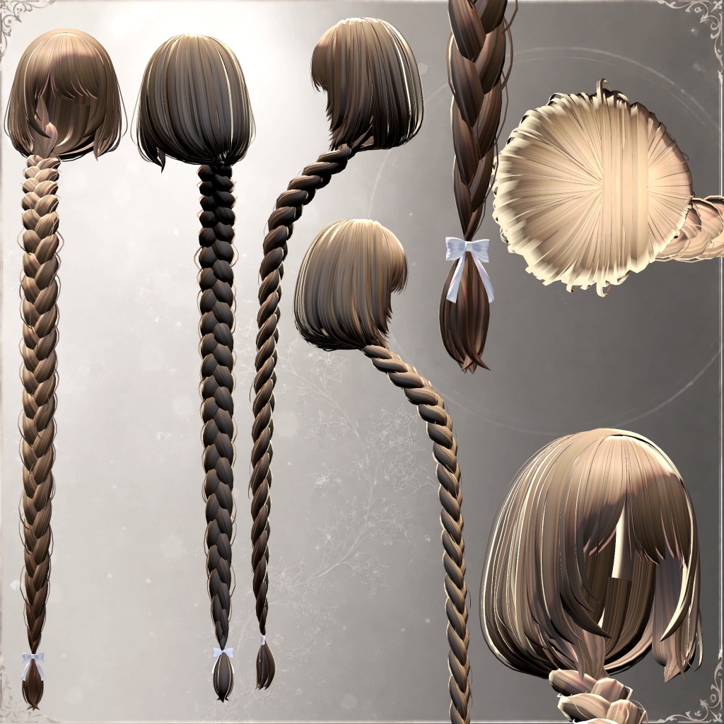【7アバター対応】 Long Braid Hair