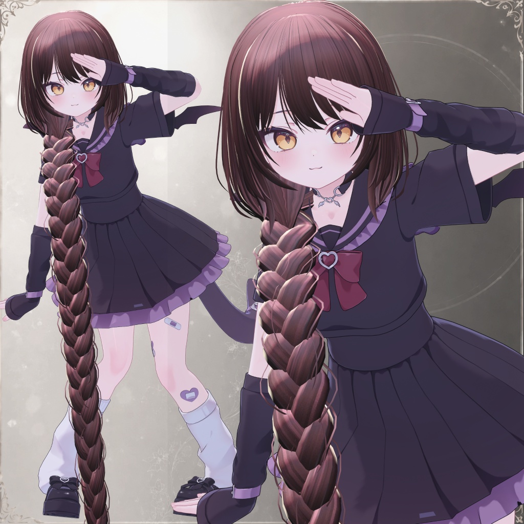 【7アバター対応】 Long Braid Hair