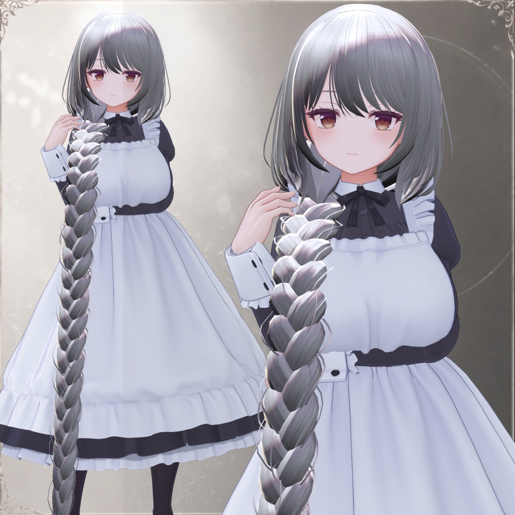 【7アバター対応】 Long Braid Hair