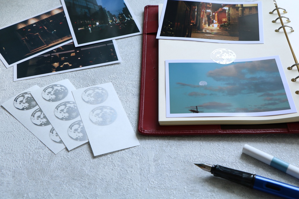 月光 箔押しシール