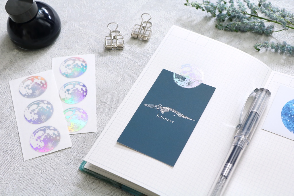 月影 箔押しシール