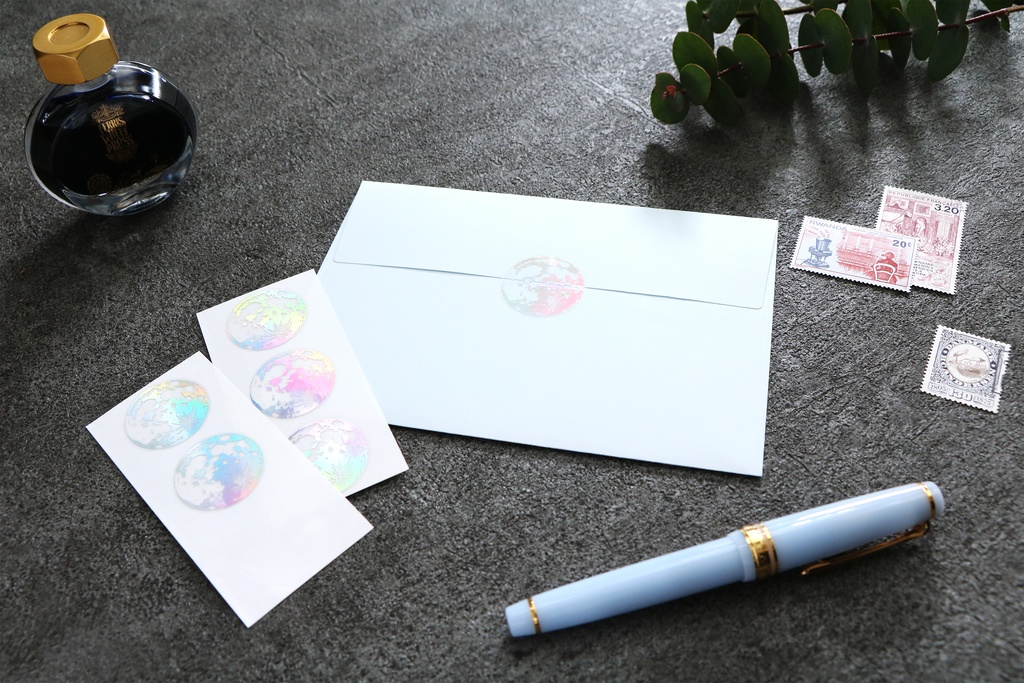 月影 箔押しシール