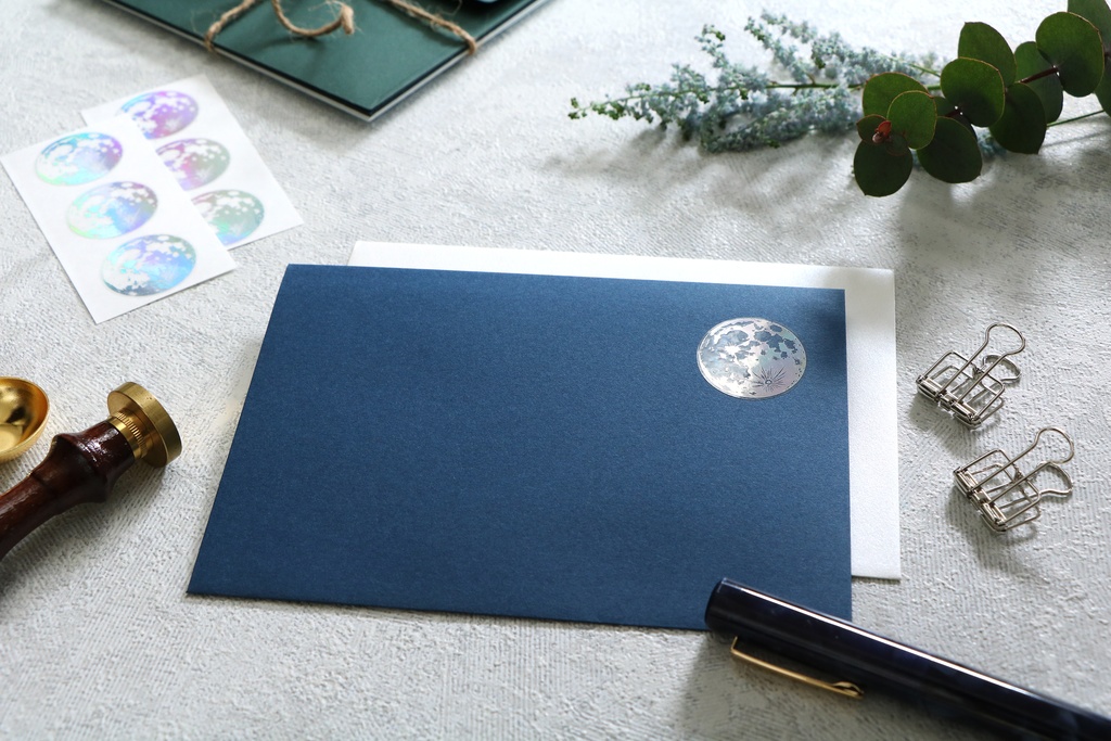 月影 箔押しシール