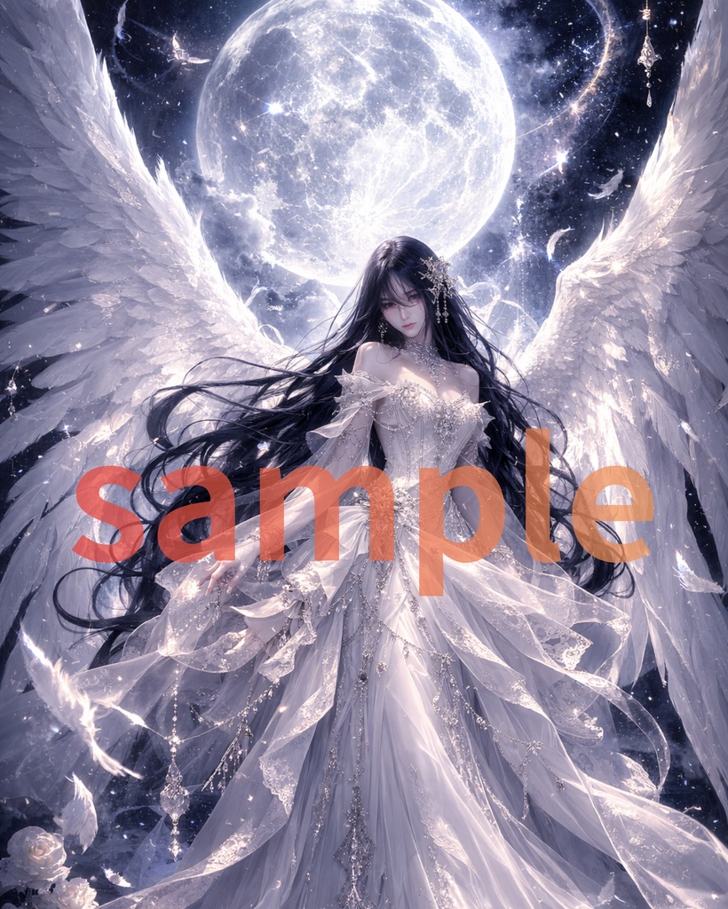 月光を纏う天使【高解像度デジタルアート】