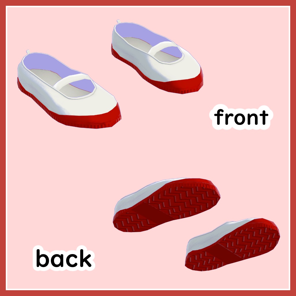 【無料】上履き【VRChat想定 3Dモデル】