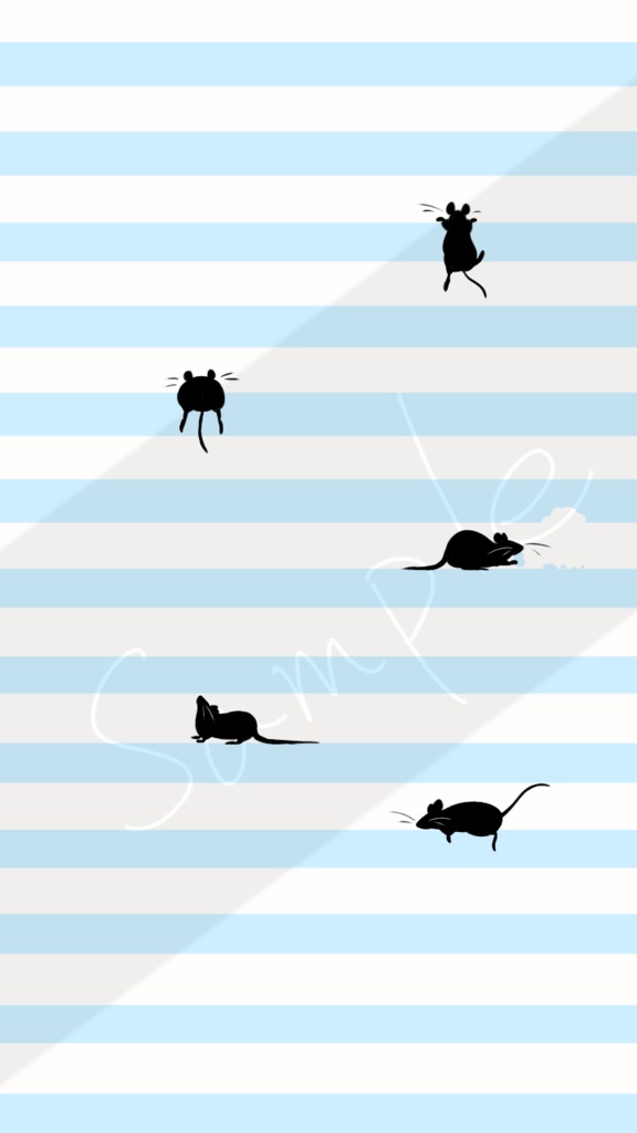 ファンシーラット シルエット柄 iPhoneケース