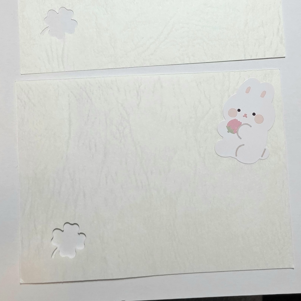 クローバーのメッセージカードとシールのセット(かえる)