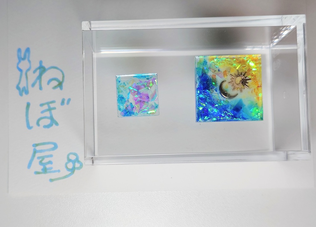 うさぎと月と太陽(昼と夜)レジン