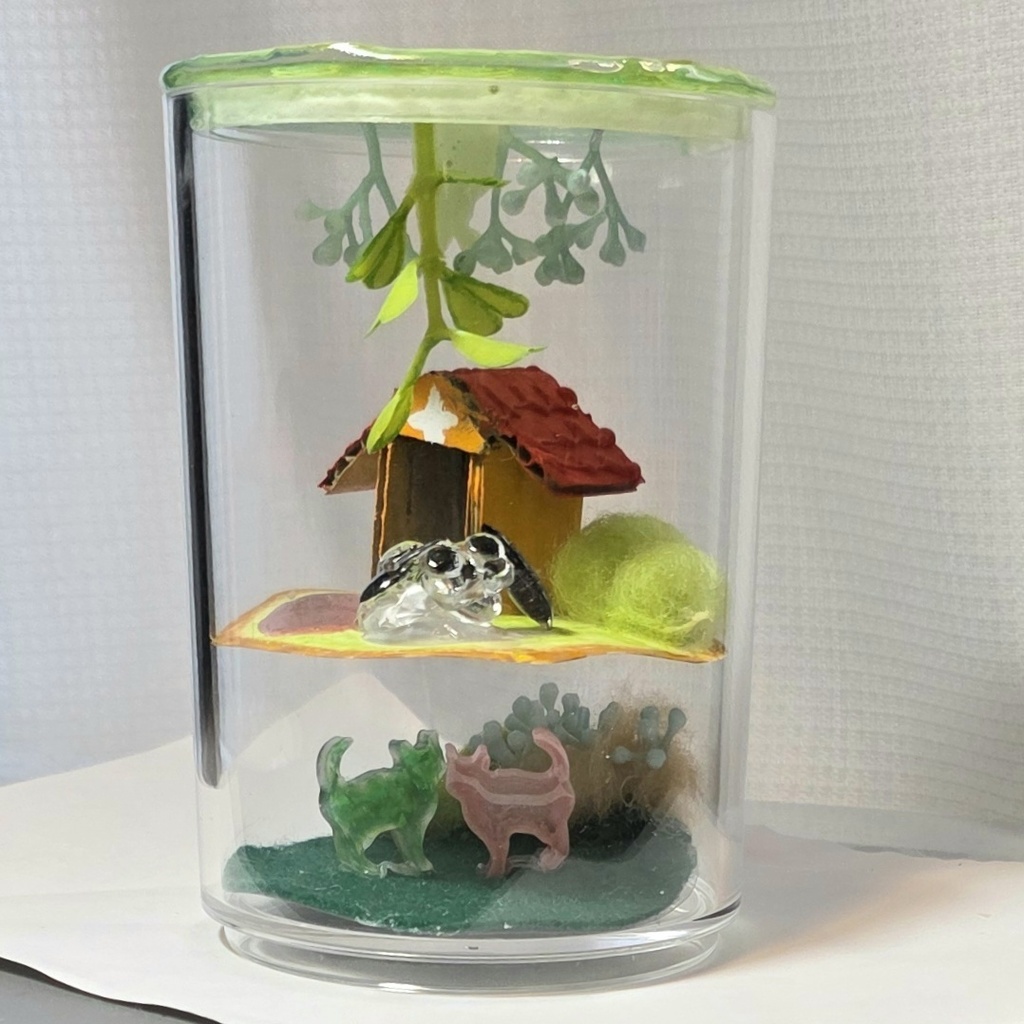 猫さんと猫さん(上にはウサギさん)