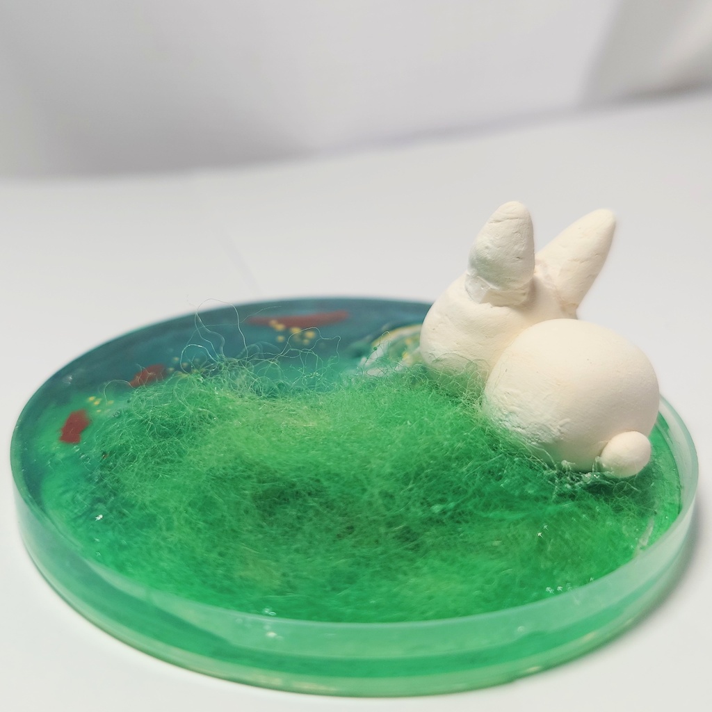 水を飲むうさぎ