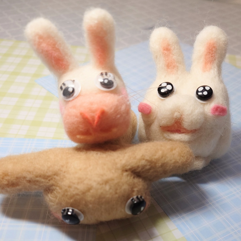 フェルトうさぎさん3さん人形