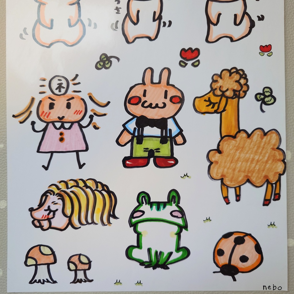 ぴょんモフとアルパカ達シール（原本）