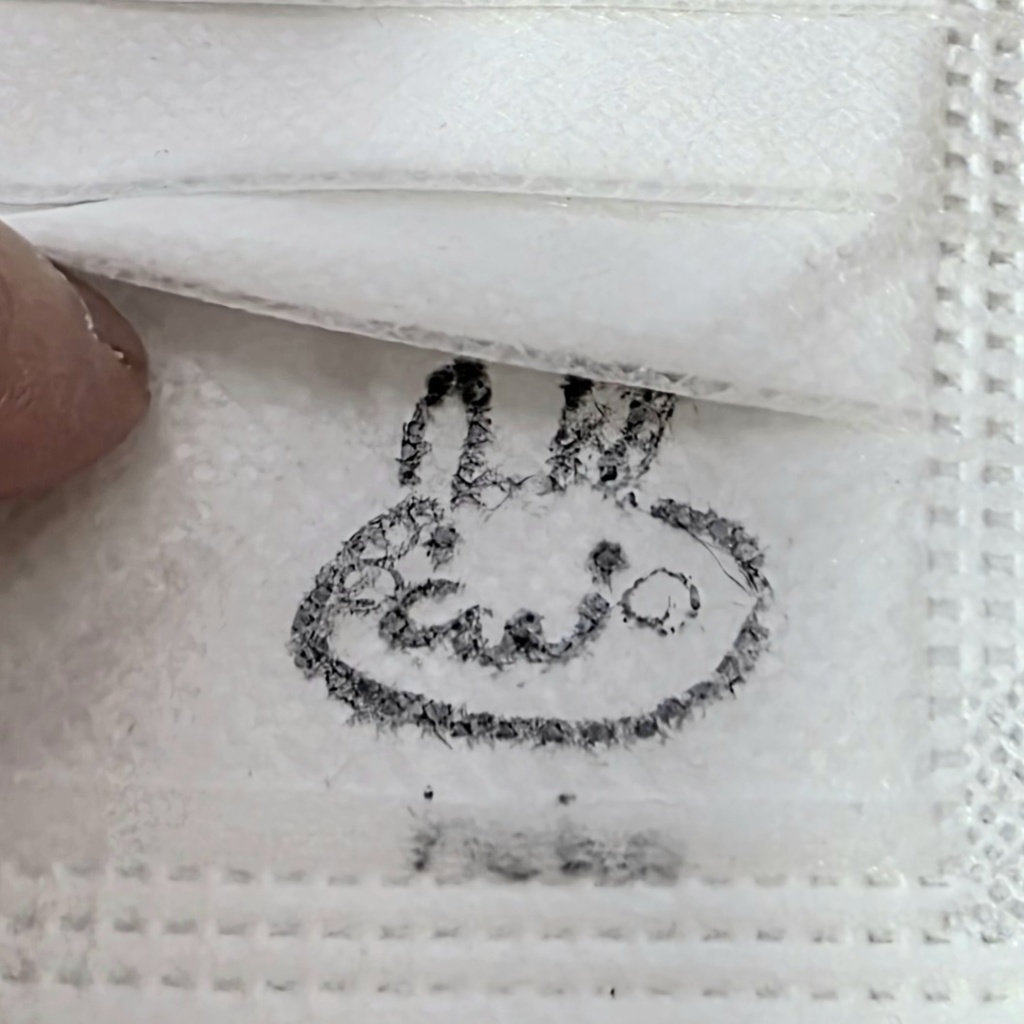 表面イラスト入りの白いマスク(6枚)