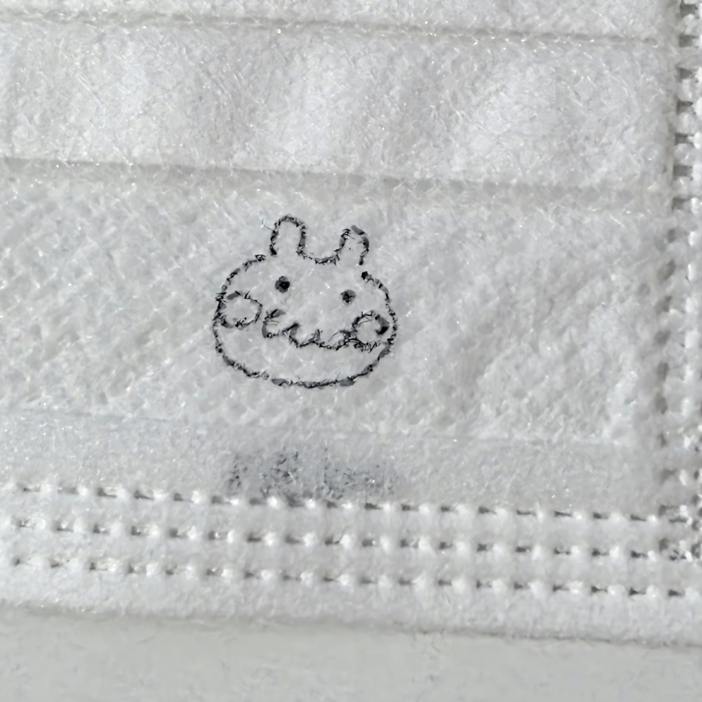 表面イラスト入りの白いマスク(6枚)