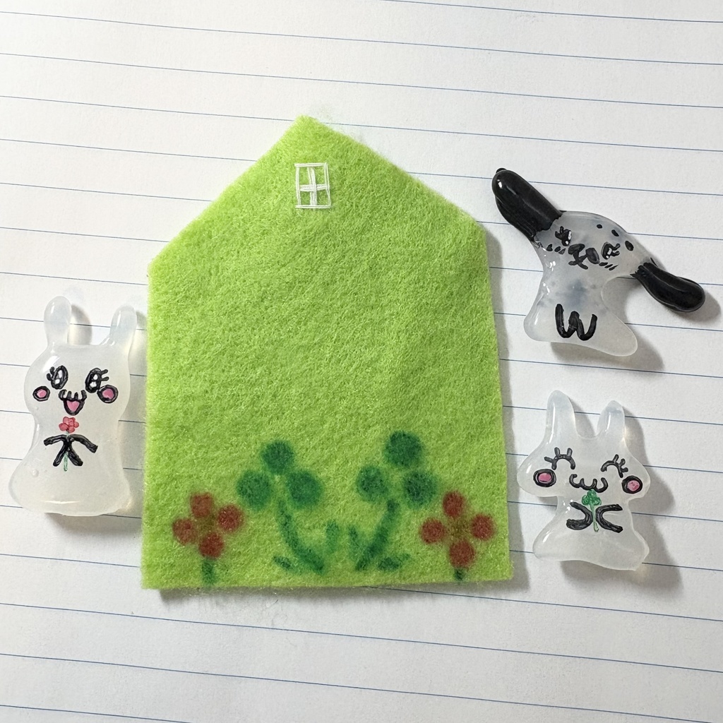 うさぎさん(グルーガン)3羽のうさぴょん
