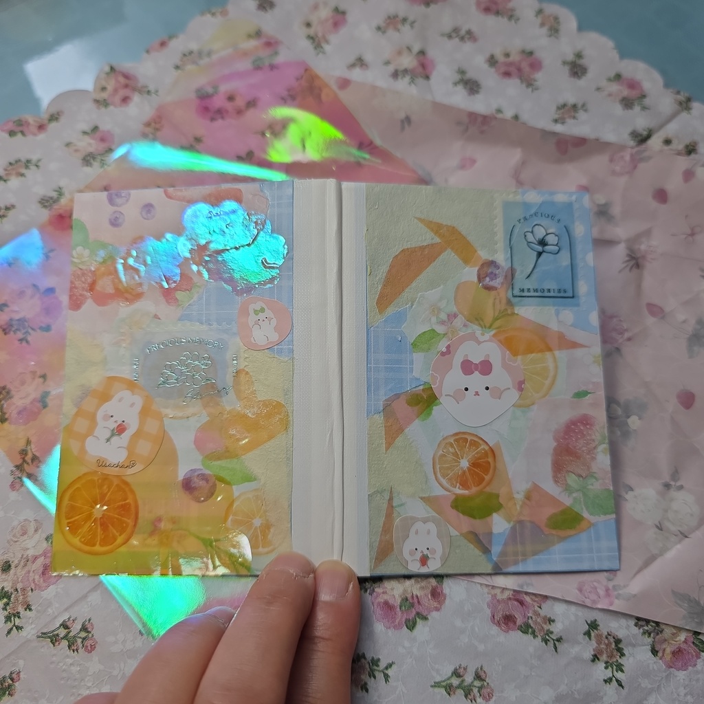 コラージュノート うさぎとフルーツ