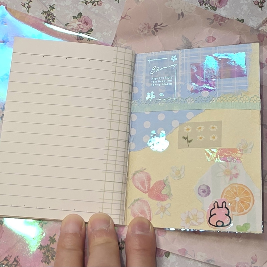 コラージュノート うさぎとフルーツ