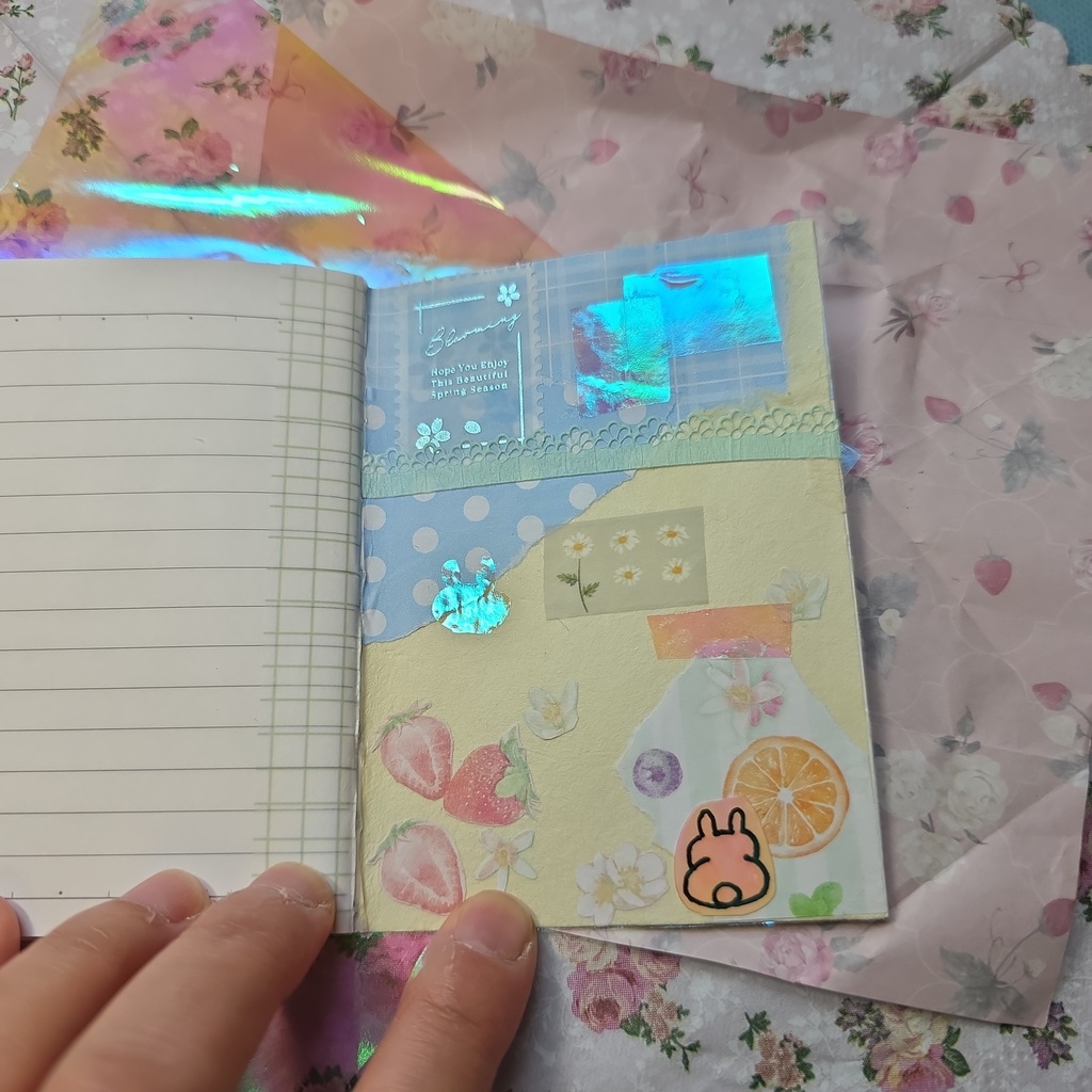 コラージュノート うさぎとフルーツ