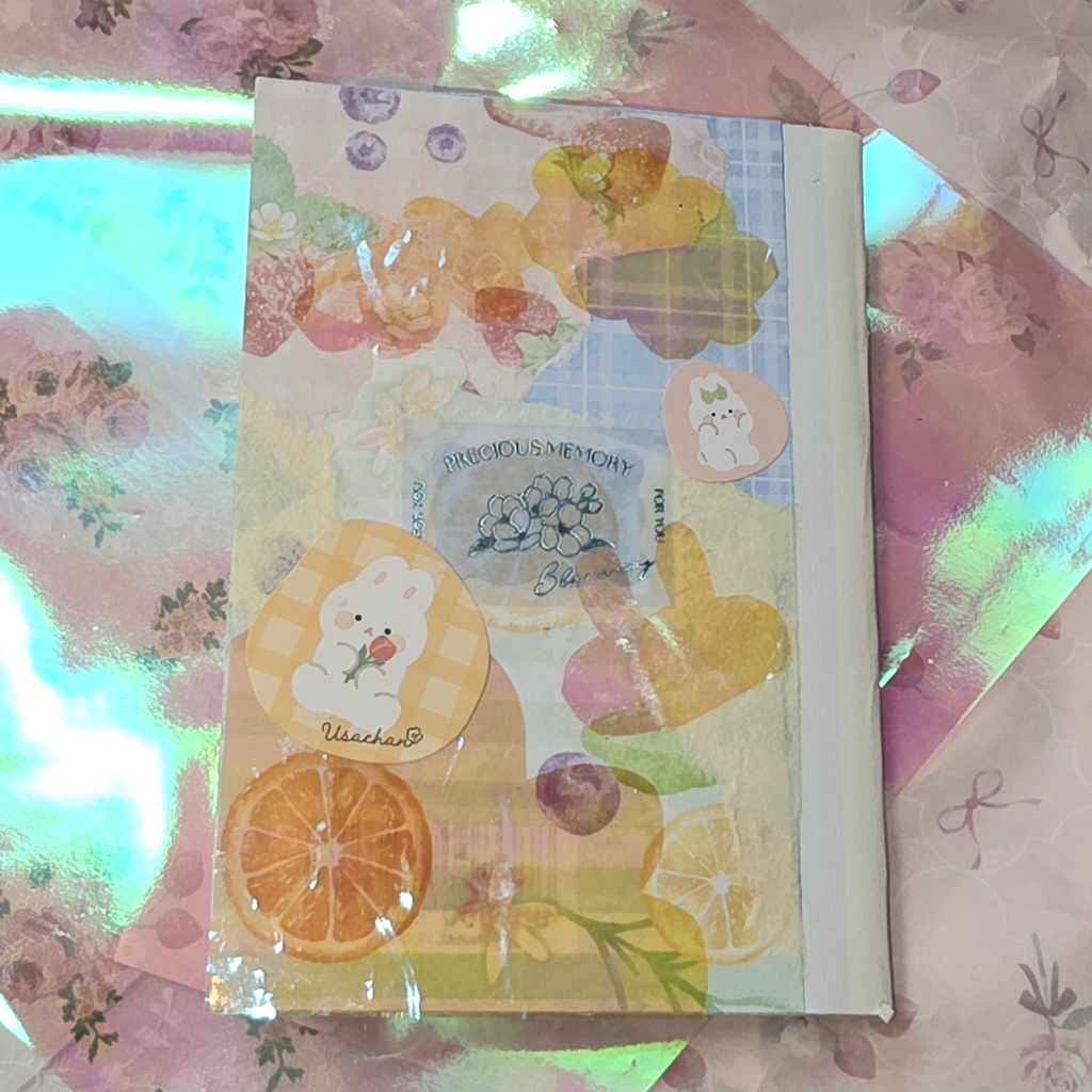 コラージュノート うさぎとフルーツ